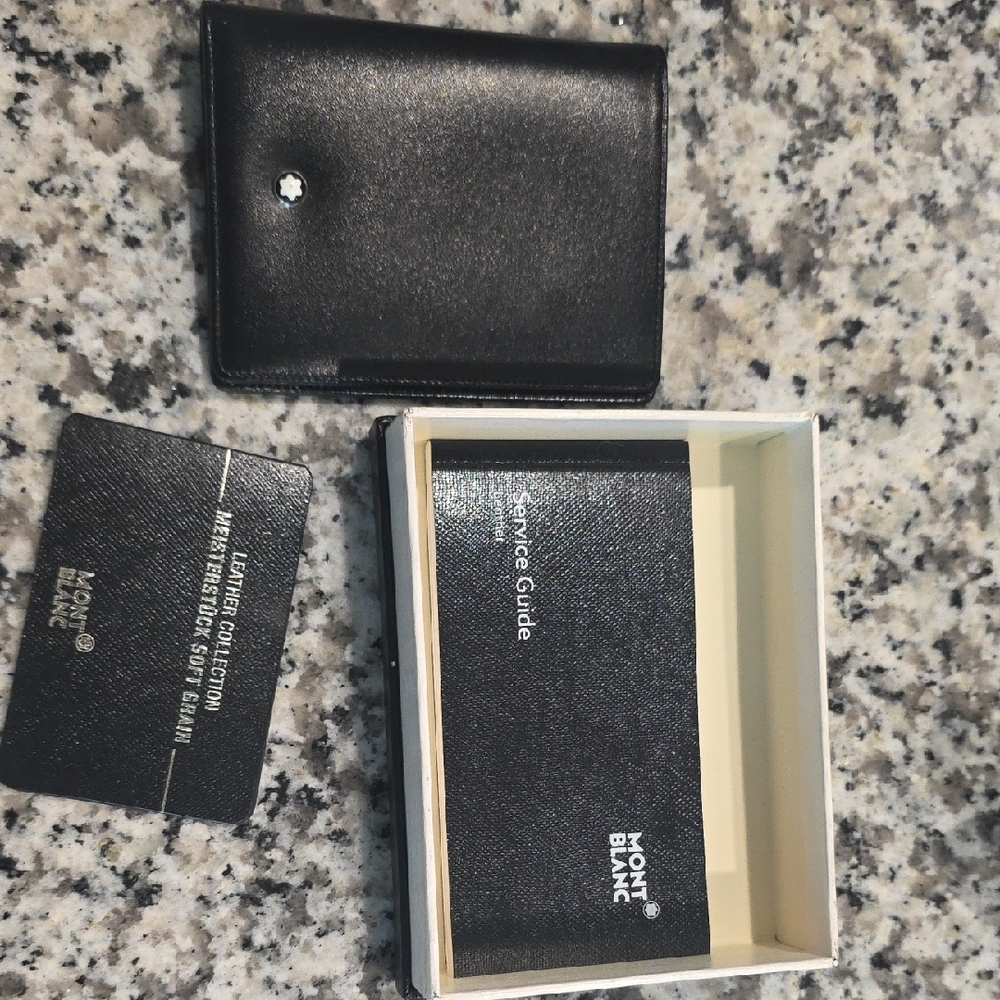 NEVER USED!!!!! Montblanc Black Leather Card Holder